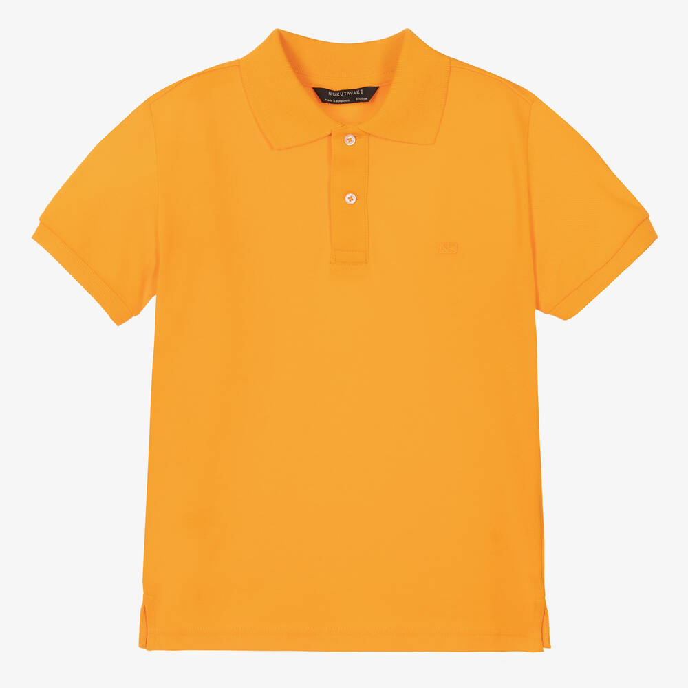 Mayoral Nukutavake - Boys Orange Cotton Polo Shirt | Childrensalon