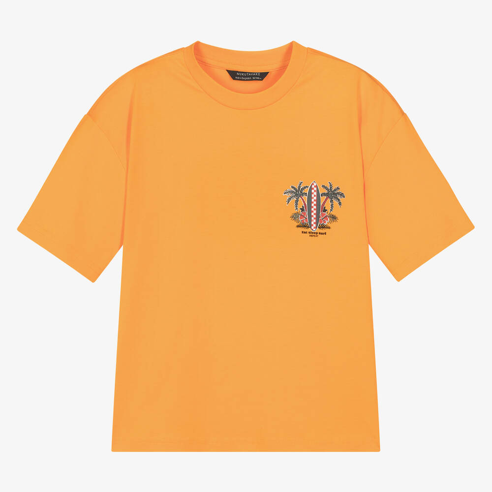 Mayoral - T-shirt orange en coton surf garçon | Childrensalon
