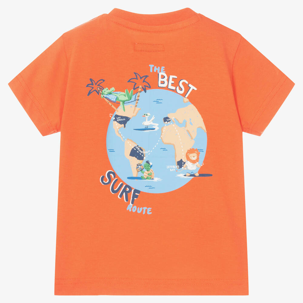Mayoral-Boys Orange Cotton Surf T-Shirt | Childrensalon Outlet