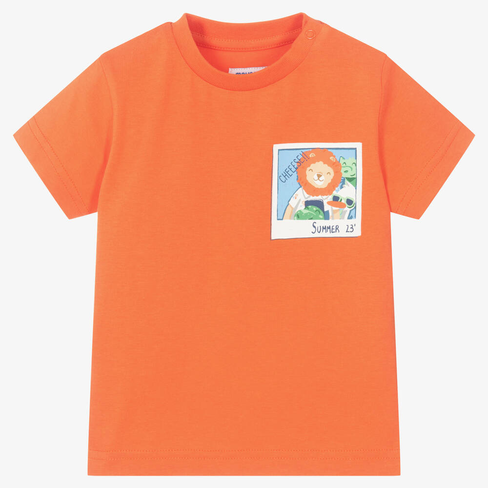 Mayoral - Оранжевая хлопковая футболка | Childrensalon
