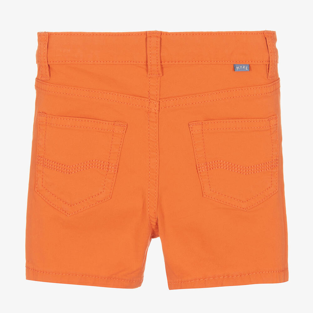 Mayoral-Boys Orange Cotton Twill Shorts | Childrensalon Outlet