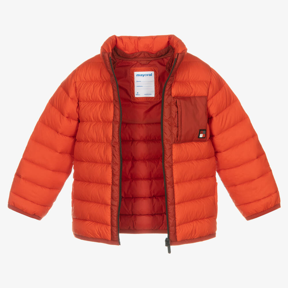 Mayoral-Boys Orange Puffer Jacket | Childrensalon Outlet