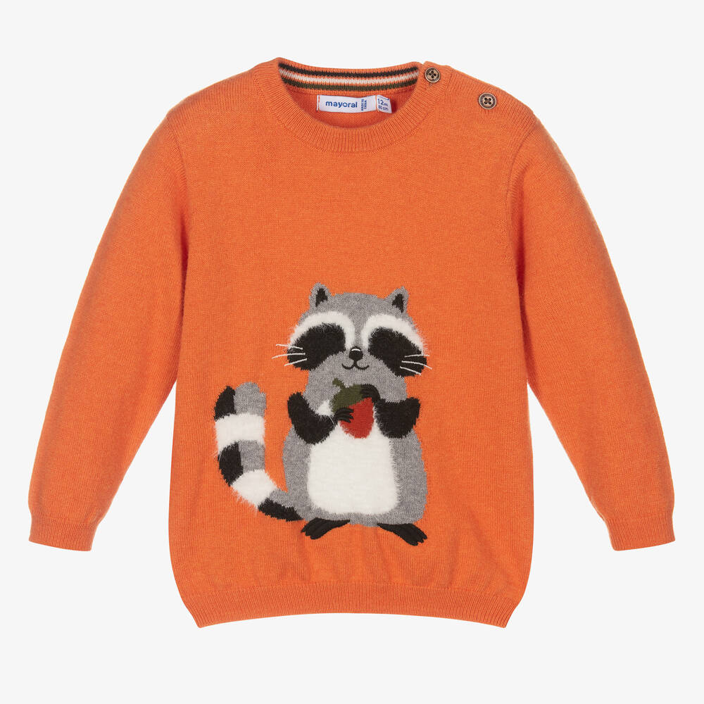 Mayoral - Oranger Waschbär-Pullover (J) | Childrensalon