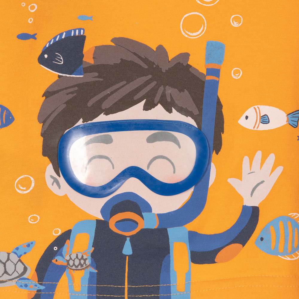 مايورال-تيشيرت أطفال ولادي قطن لون برتقالي | Childrensalon Outlet