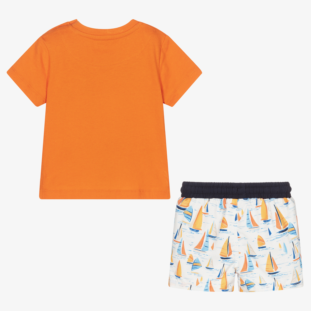 Mayoral Boys Orange Swim Shorts Set Childrensalon Outlet