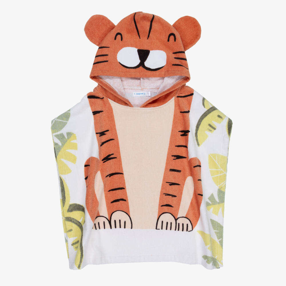 Mayoral-Boys Orange Tiger Hooded Towel | Childrensalon Outlet
