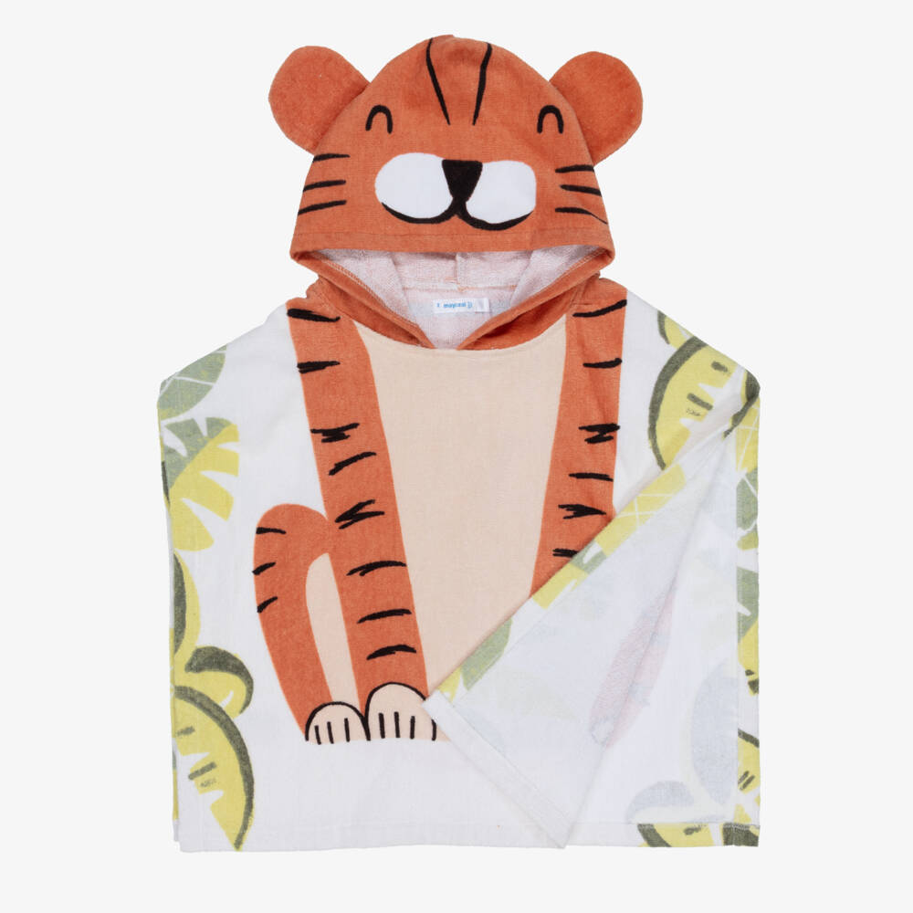 Mayoral-Boys Orange Tiger Hooded Towel | Childrensalon Outlet