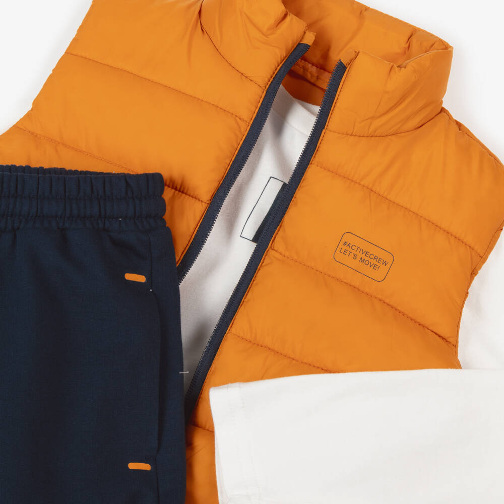Mayoral-Boys Orange Trousers Outfit Set | Childrensalon Outlet