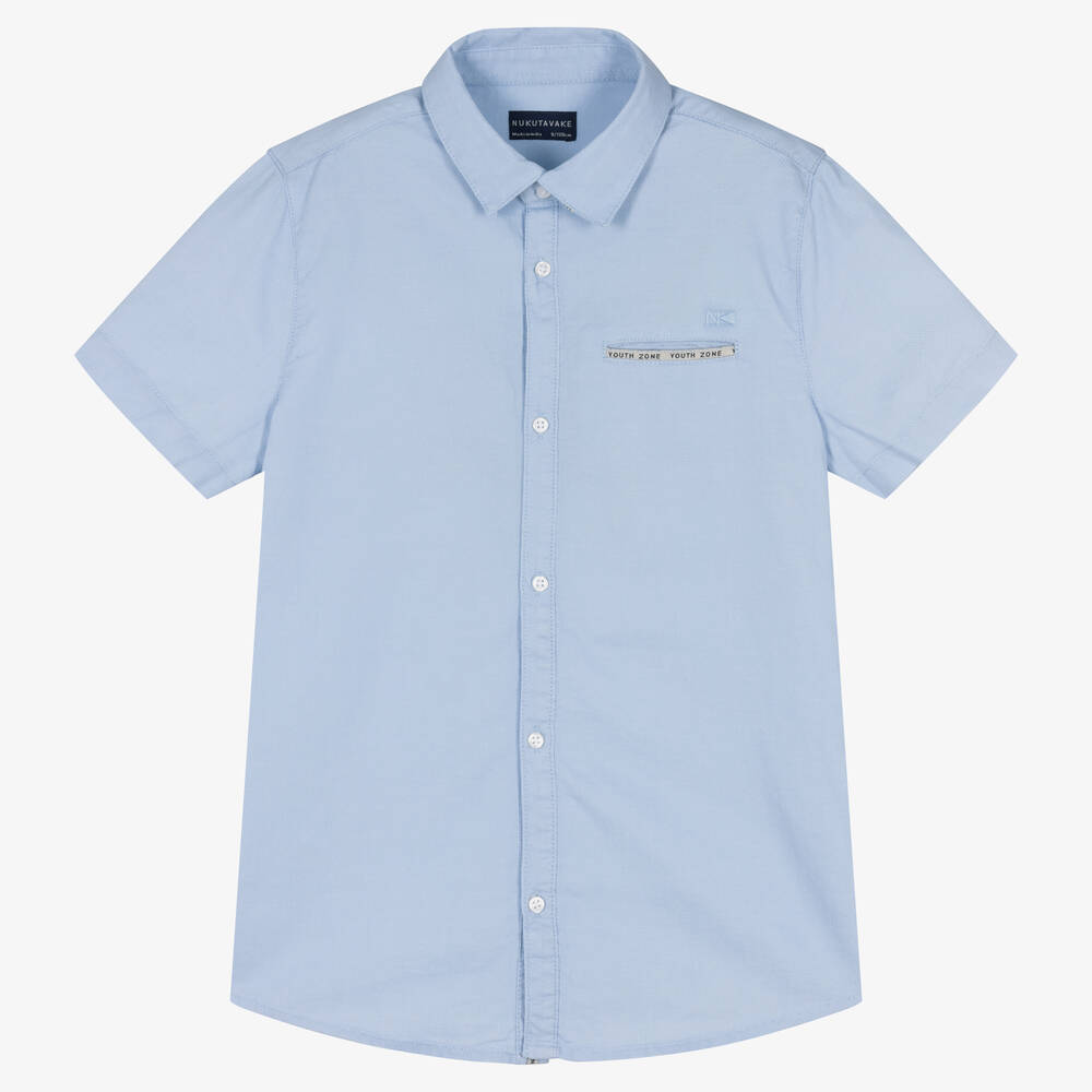 Mayoral - Boys Pale Blue Cotton Shirt | Childrensalon