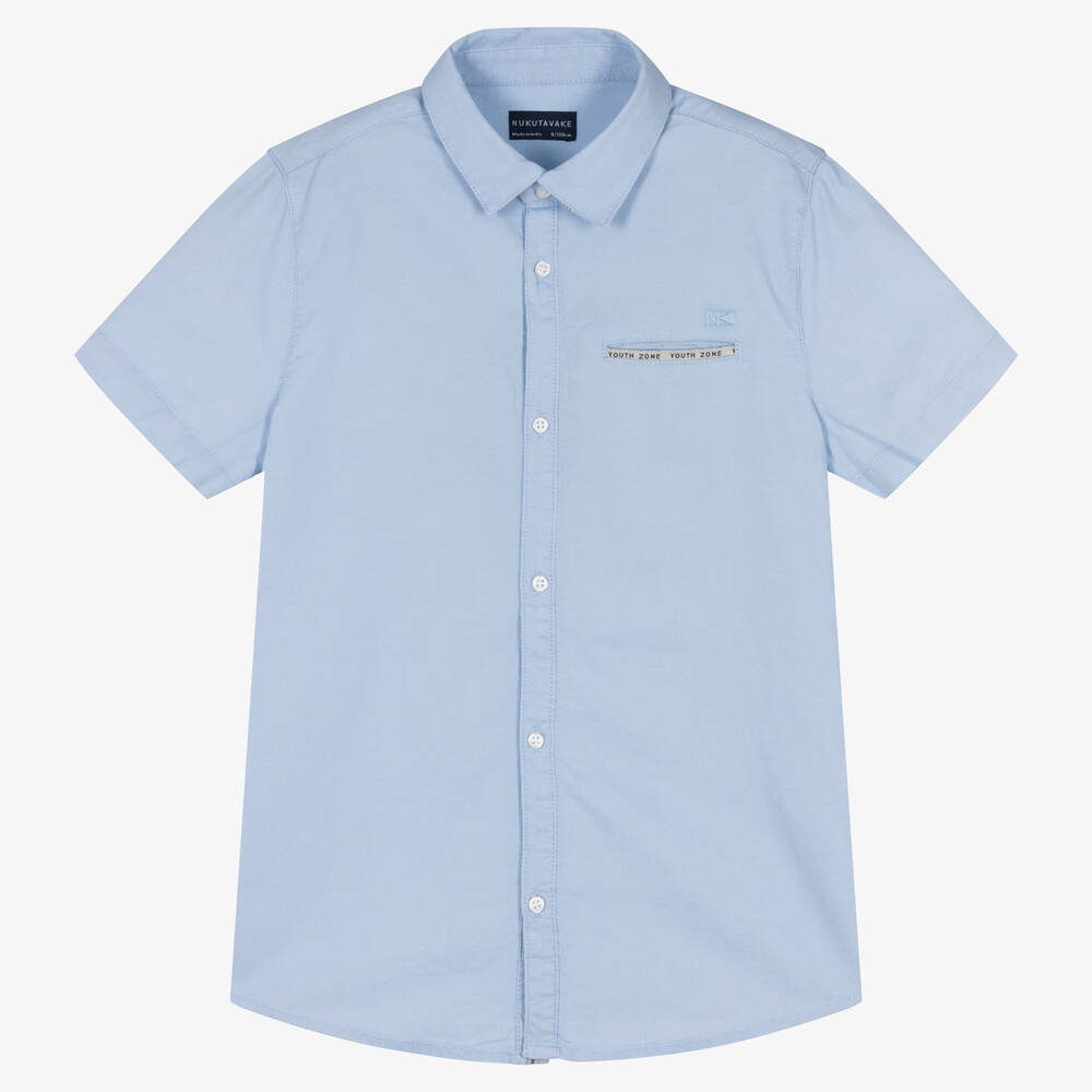 Mayoral-Boys Pale Blue Cotton Shirt | Childrensalon Outlet