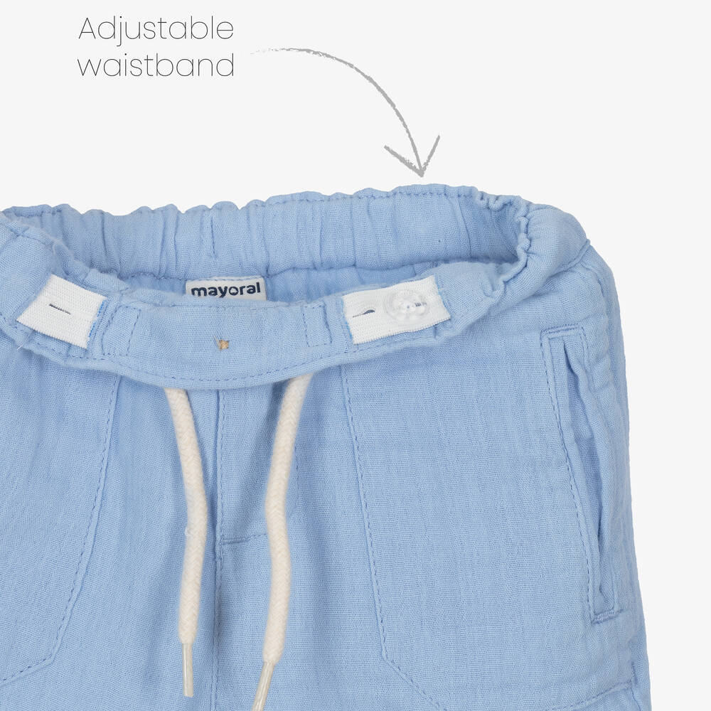 مايورال-شورت أطفال ولادي قطن لون أزرق فاتح | Childrensalon Outlet