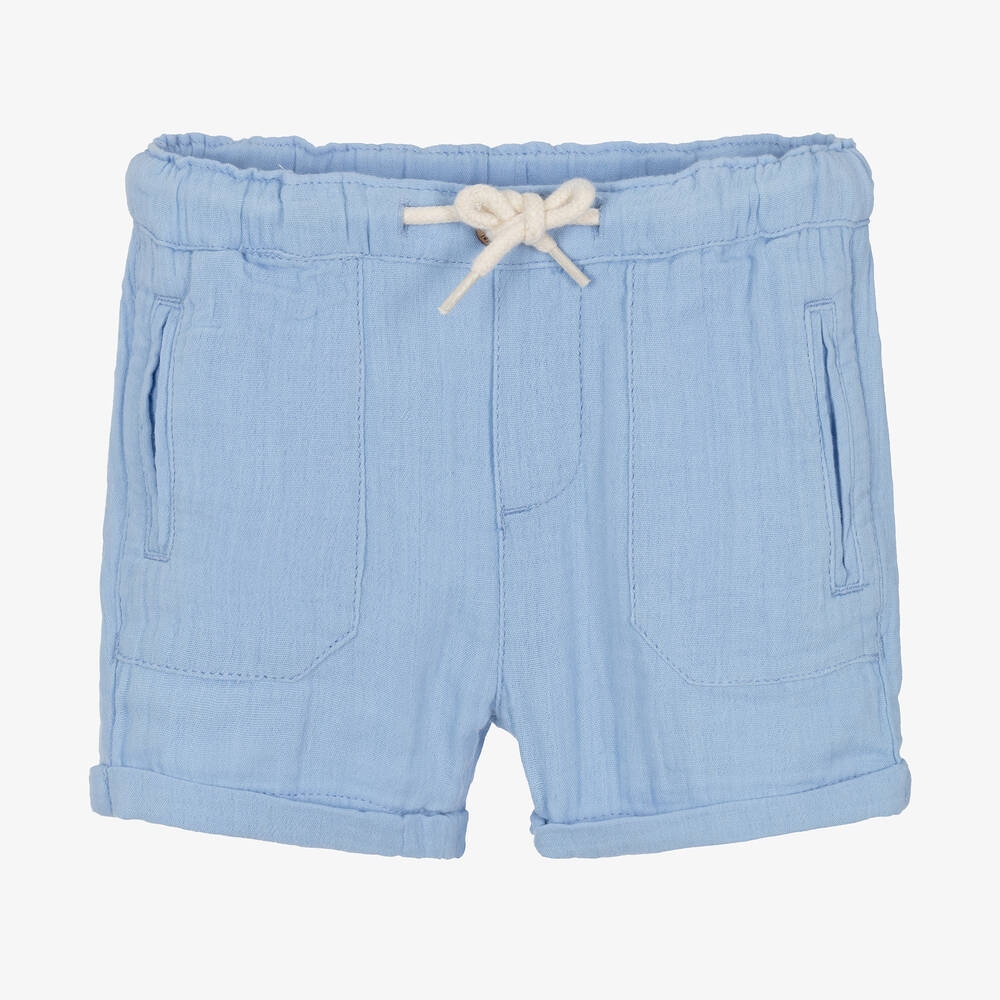 Mayoral-Boys Pale Blue Cotton Shorts | Childrensalon Outlet