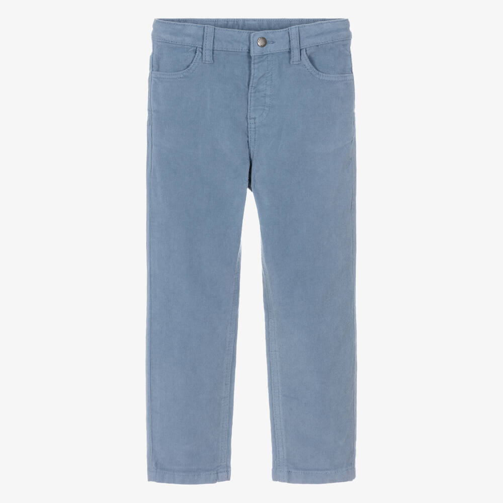 Mayoral-Boys Pale Blue Needlecord Trousers  | Childrensalon Outlet