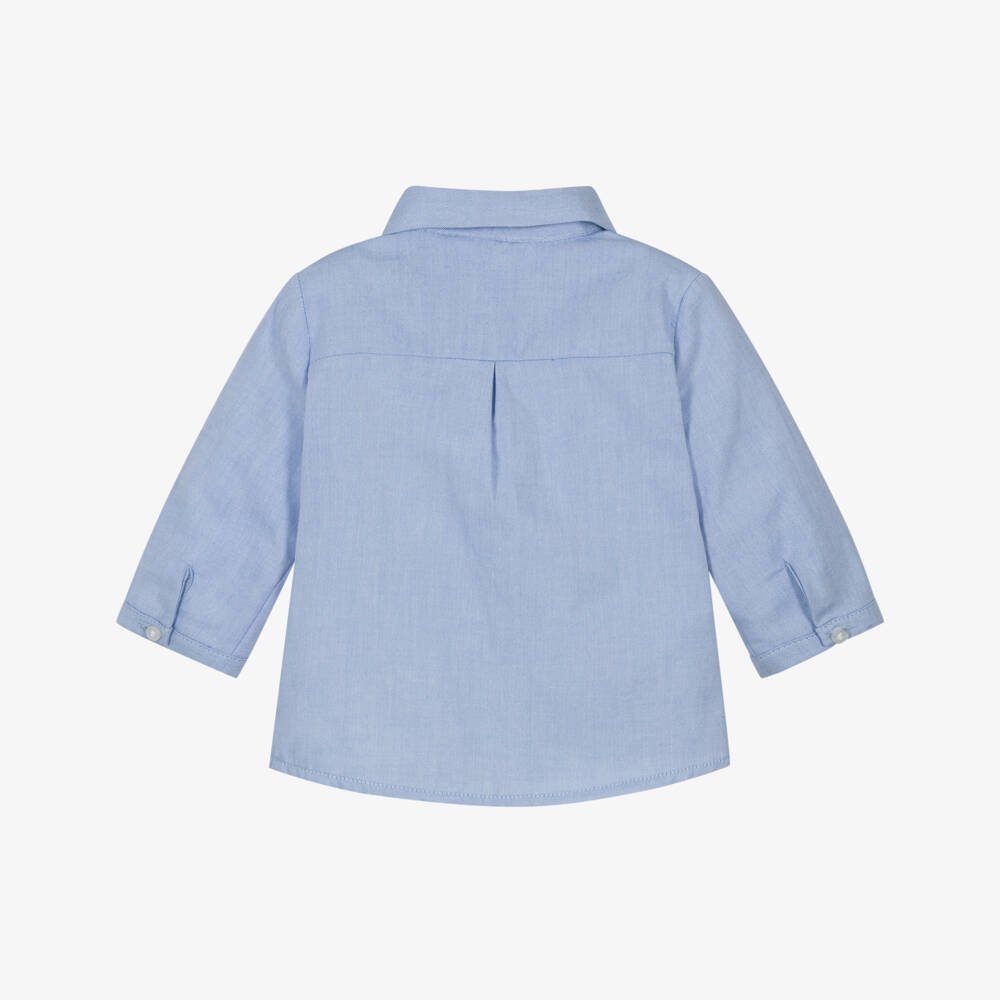 Mayoral Для новорожденных-Boys Pale Blue Shirt with Tie | Childrensalon Outlet
