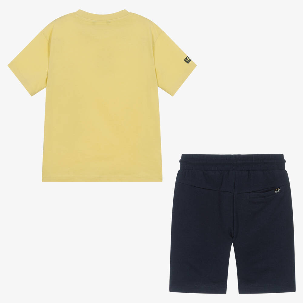 مايورال-طقم شورت قطن مستدام لون أخضر وكحلي للأولاد | Childrensalon Outlet