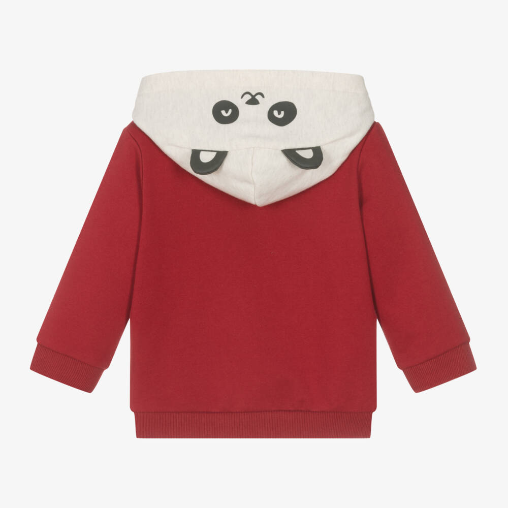Mayoral-Boys Panda Red Hooded Jacket | Childrensalon Outlet