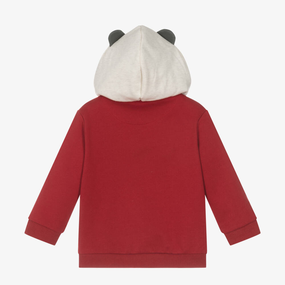 Mayoral-Boys Panda Red Hooded Jacket | Childrensalon Outlet