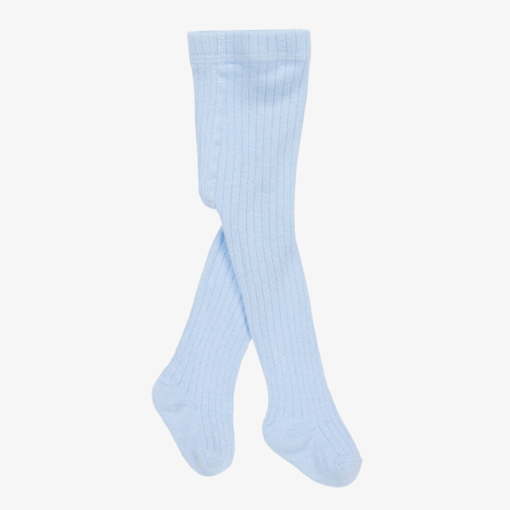 Mayoral-Boys Pastel Blue Cotton Tights | Childrensalon Outlet