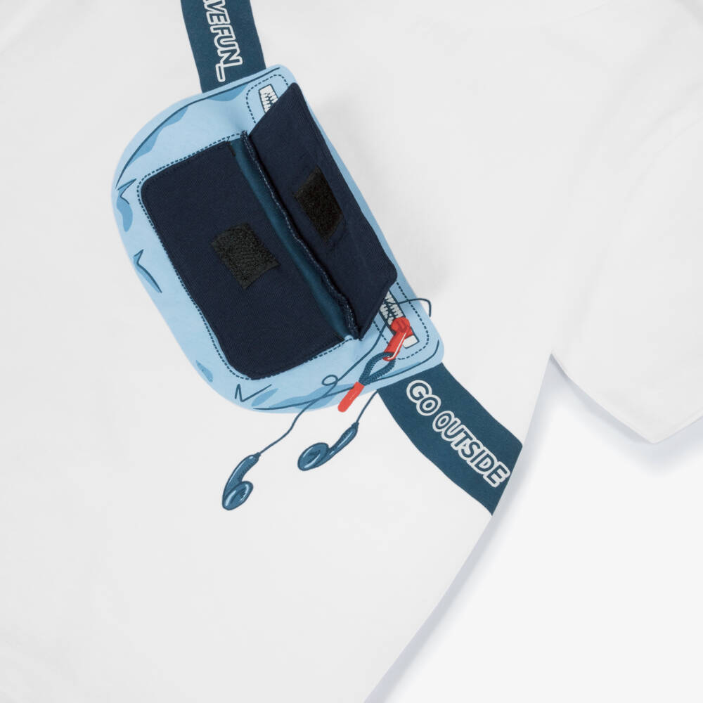 Mayoral-Boys Playful Cotton Tee in White | Childrensalon Outlet