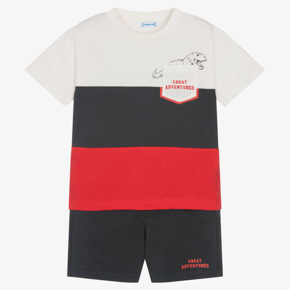 Mayoral - Ensemble short garçon rouge & bleu | Childrensalon