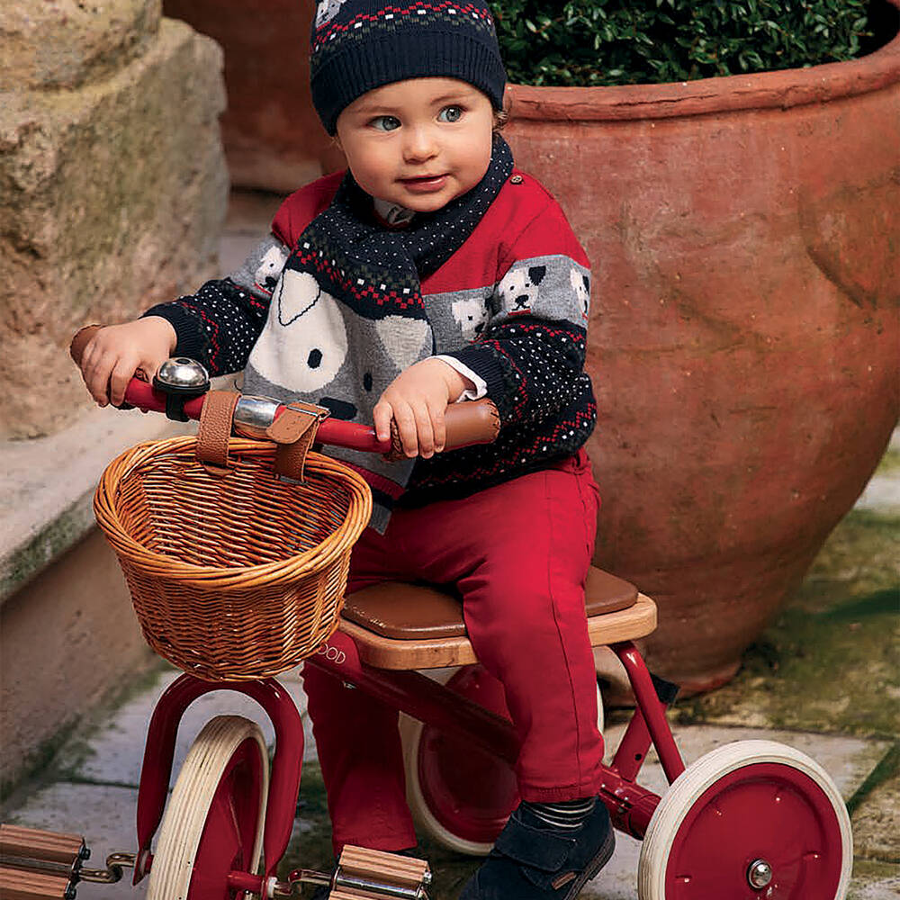 Mayoral-Boys Red & Blue Knitted Sweater | Childrensalon Outlet