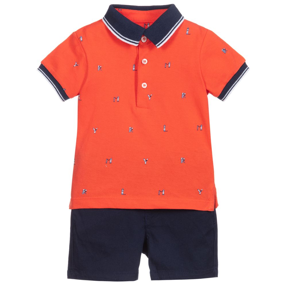 Mayoral - Красная рубашка и синие шорты для мальчиков | Childrensalon