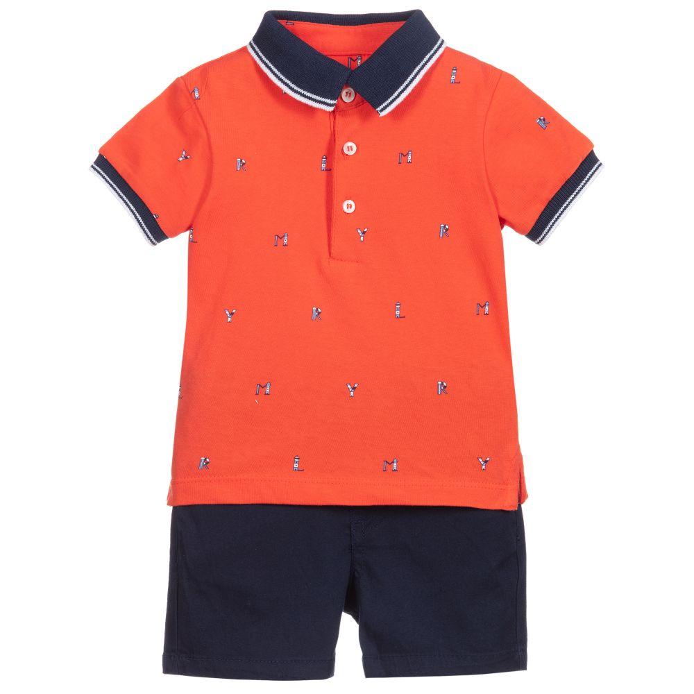 Mayoral - Set mit Shorts in Rot und Blau (J) | Childrensalon