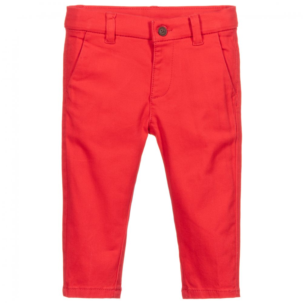 Mayoral - Boys Red Chino Trousers | Childrensalon
