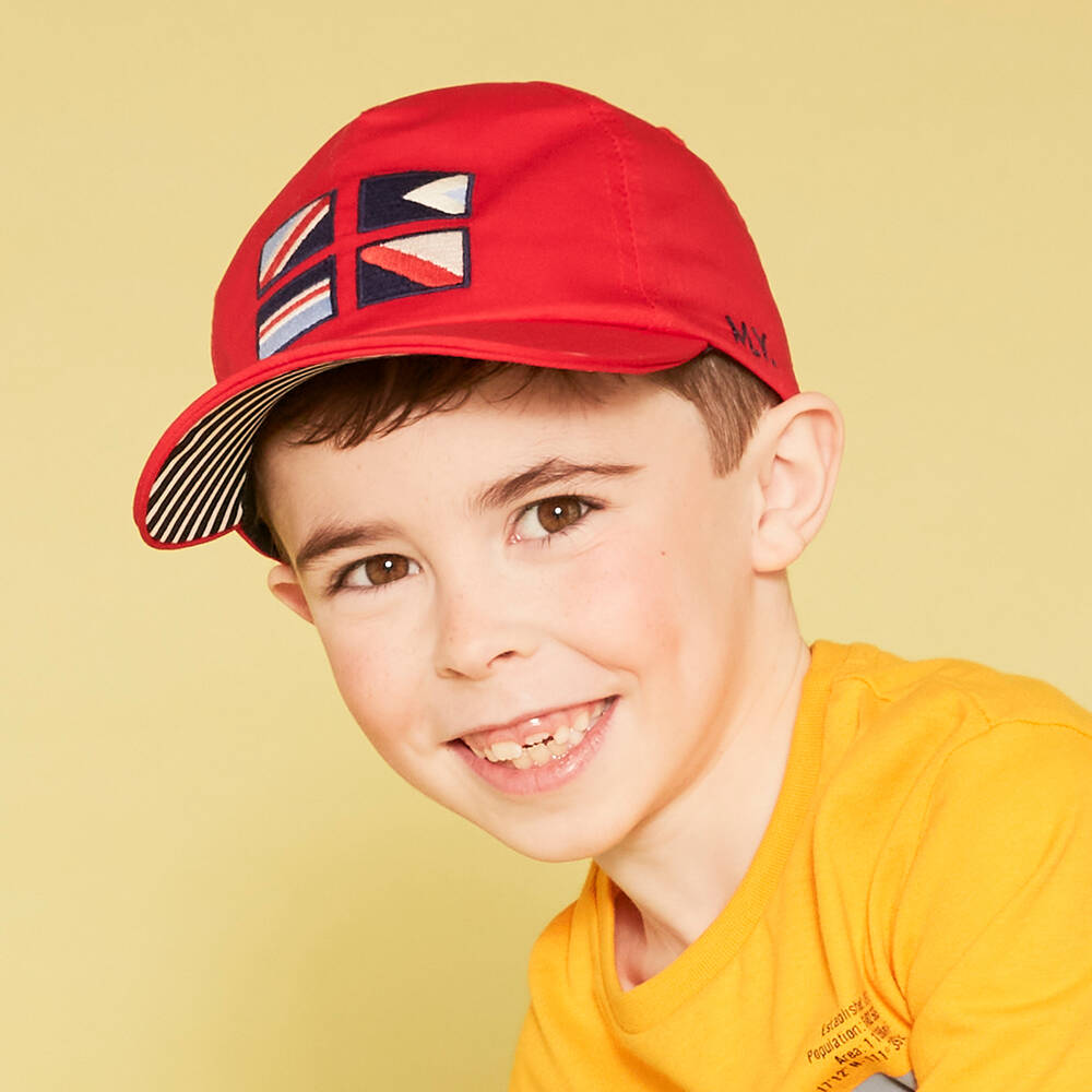 Mayoral-Boys Red Cotton Cap | Childrensalon Outlet