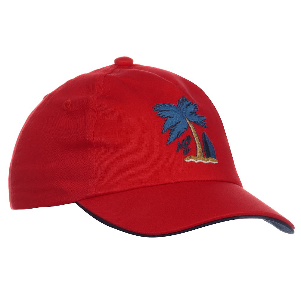 Mayoral - Boys Red Cotton Cap | Childrensalon