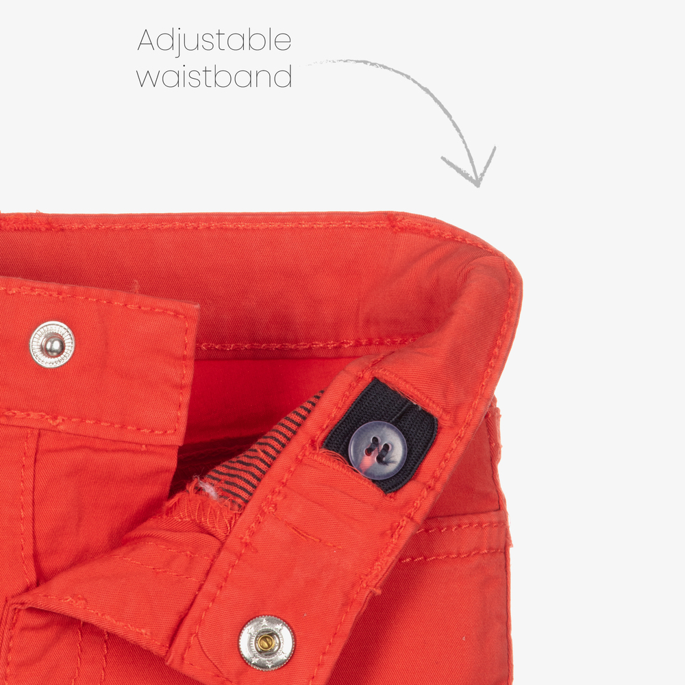 Mayoral-Boys Red Cotton Chino Trousers | Childrensalon Outlet