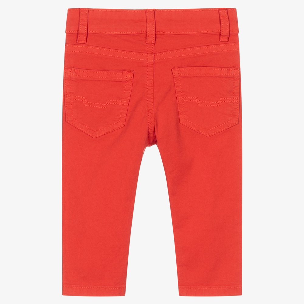 Mayoral-Boys Red Cotton Chino Trousers | Childrensalon Outlet