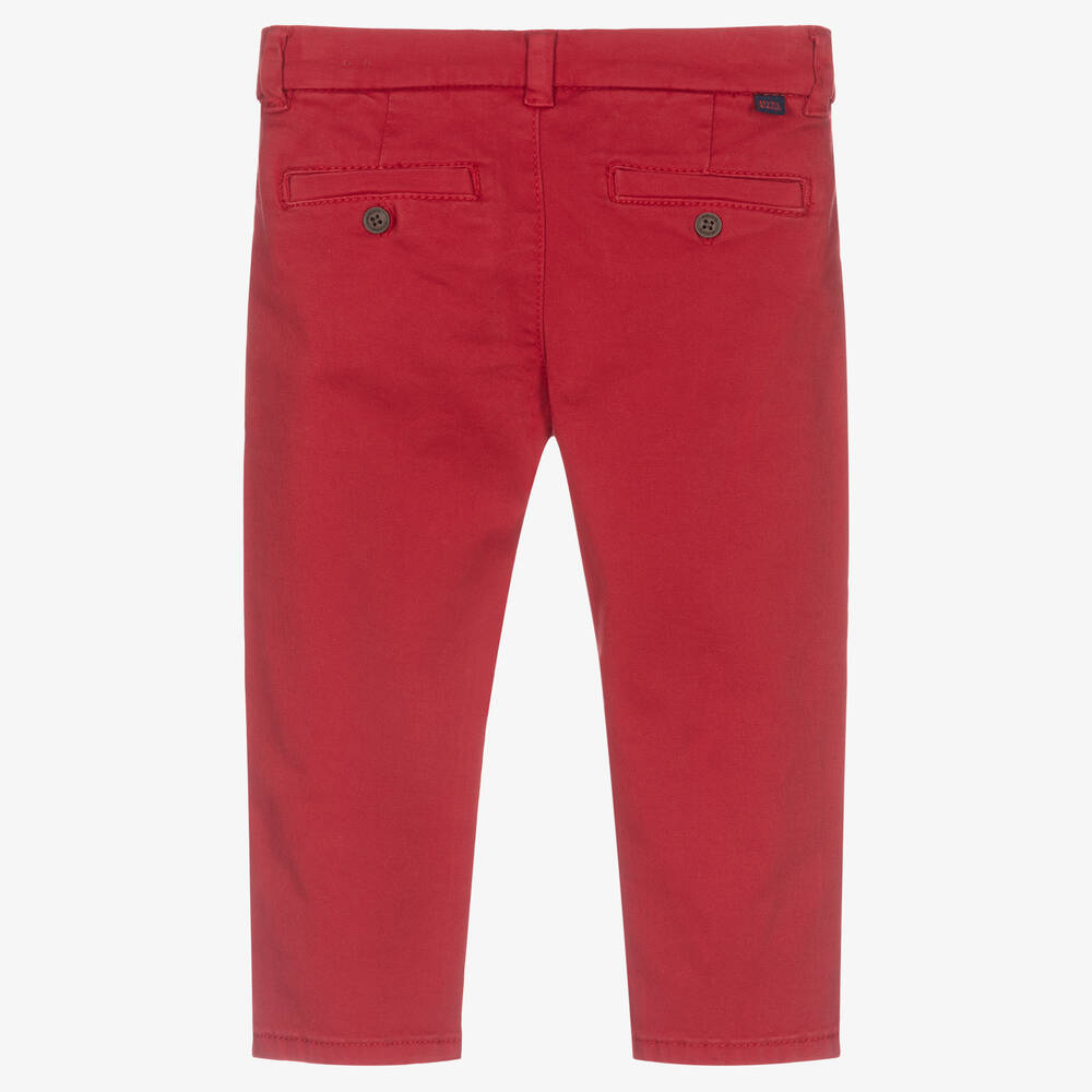 Mayoral-Красные хлопковые брюки чинос для мальчиков | Childrensalon Outlet