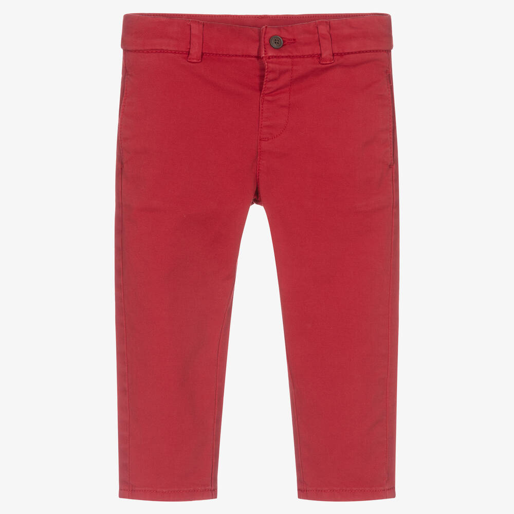 Mayoral-Boys Red Cotton Chinos | Childrensalon Outlet