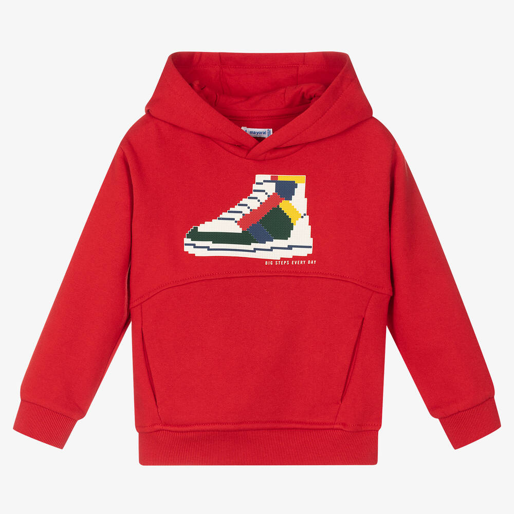 Mayoral - Boys Red Cotton Hoodie | Childrensalon