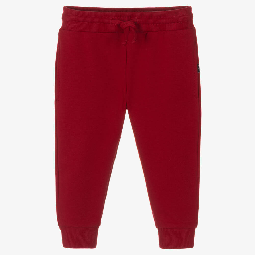 Mayoral-Boys Red Cotton Jersey Drawstring Joggers | Childrensalon Outlet