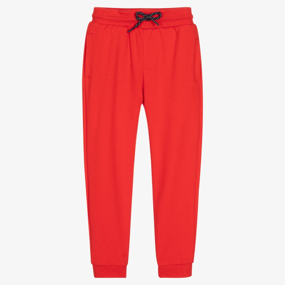 Mayoral - Boys Red Cotton Joggers | Childrensalon