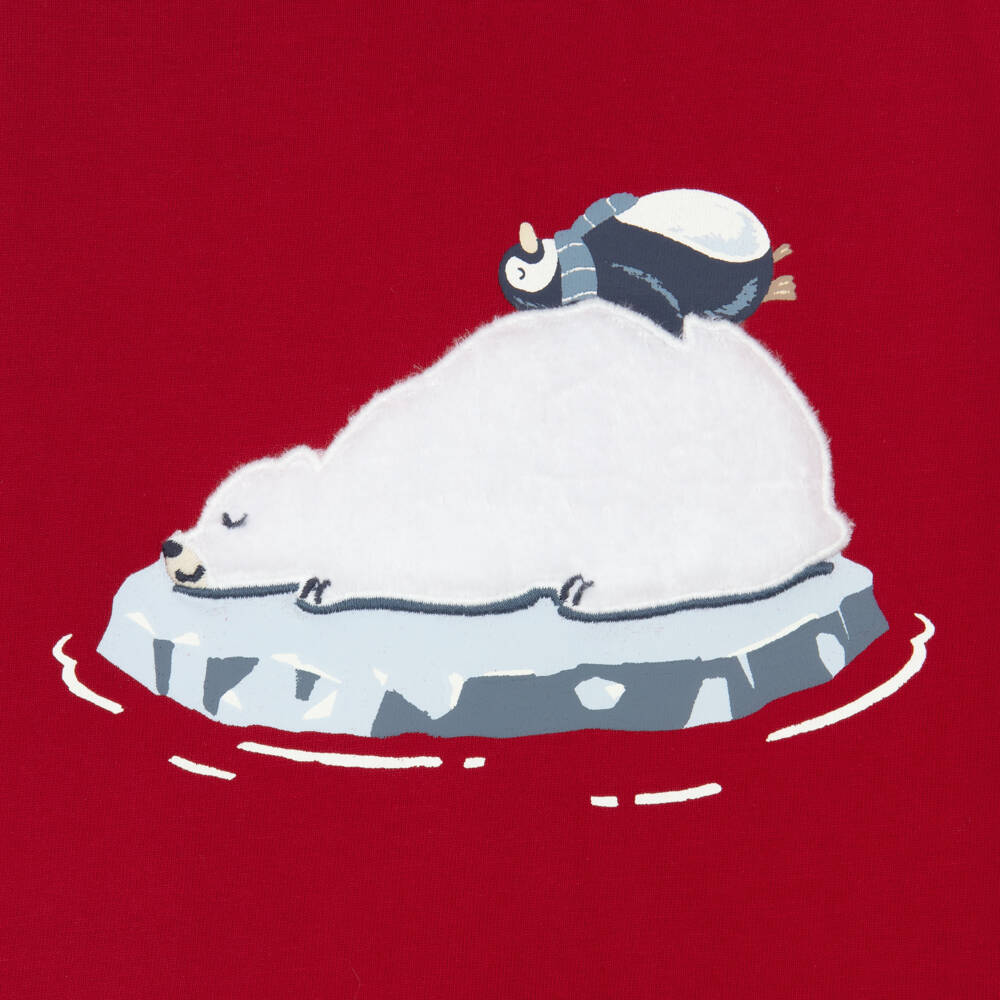 Mayoral-Boys Red Cotton Polar Bear Tee | Childrensalon Outlet