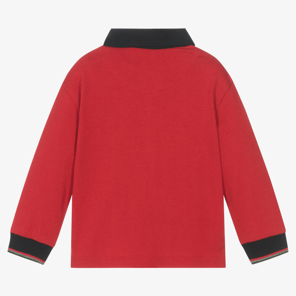 مايورال-توب رغبي قطن جيرسي لون أحمر أطفال ولادي | Childrensalon Outlet