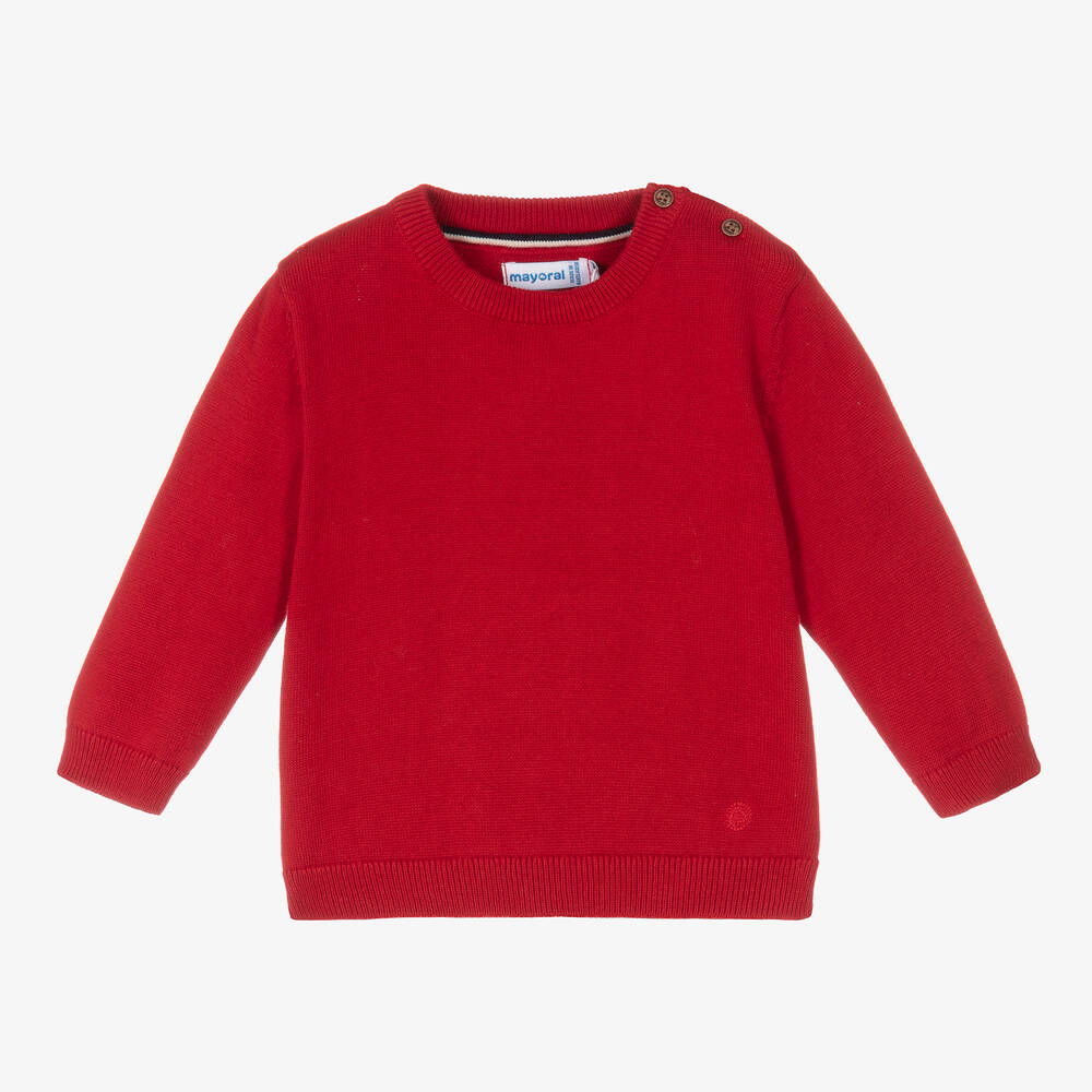 Mayoral - Boys Red Cotton Sweater | Childrensalon