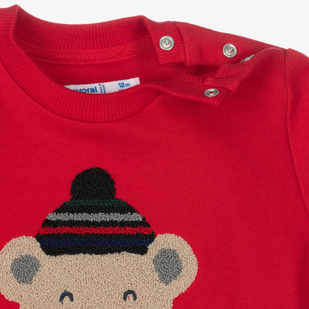 مايورال-سويتشيرت أطفال ولادي قطن جيرسي لون أحمر | Childrensalon Outlet