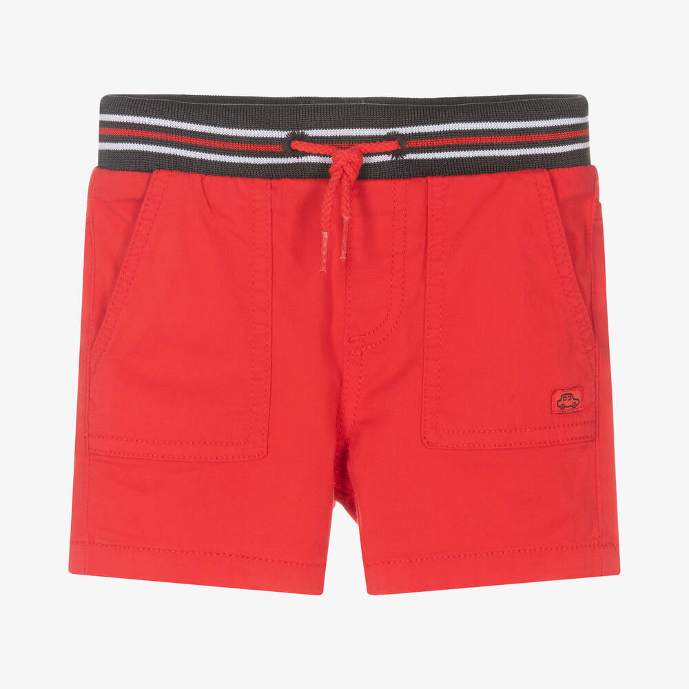 Mayoral - Boys Red Cotton Twill Shorts | Childrensalon