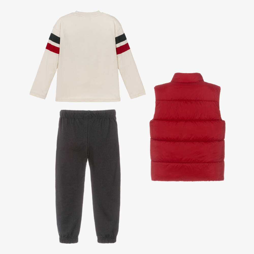 Mayoral-Boys Red Gilet & Navy Blue Trouser Set | Childrensalon Outlet