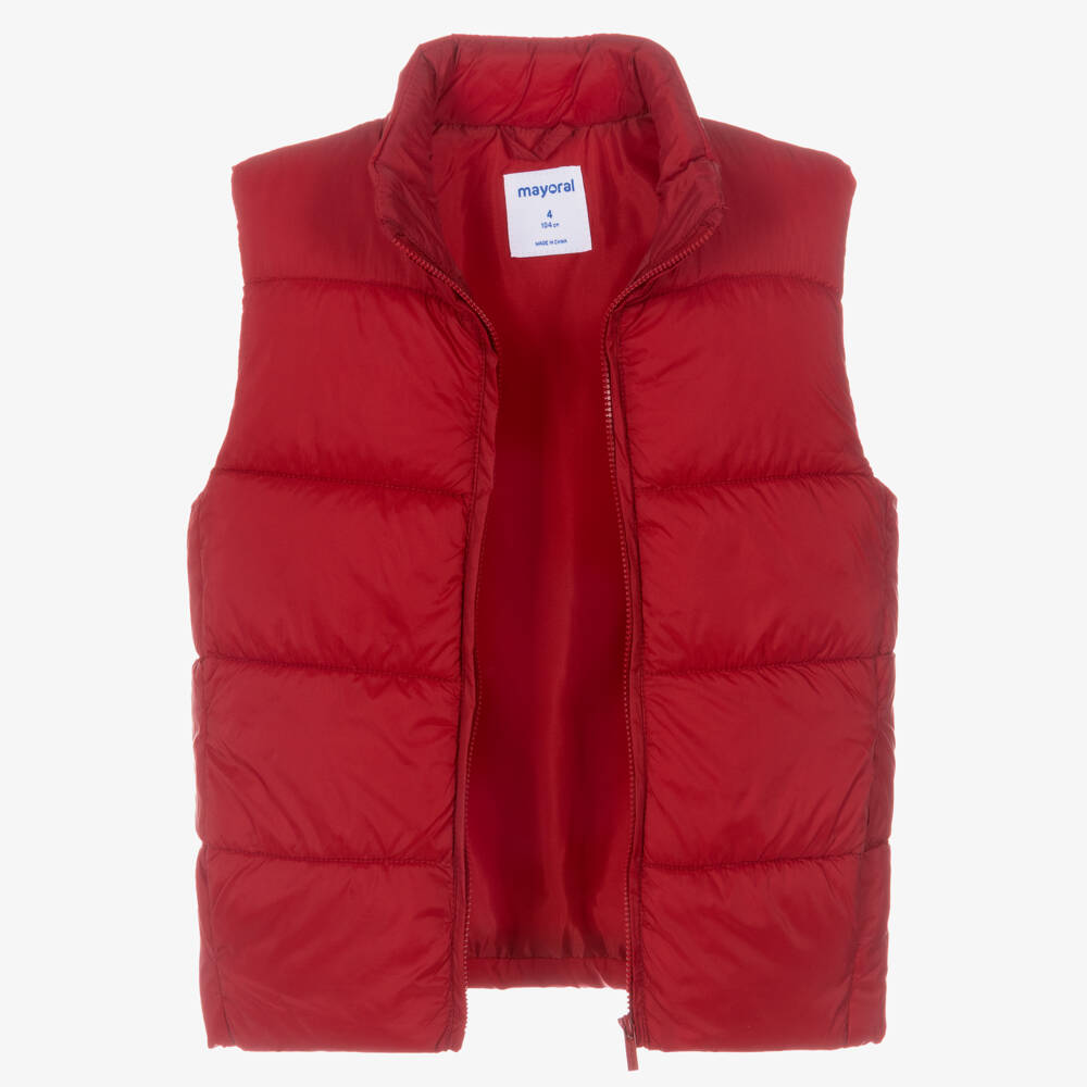 Mayoral-Boys Red Gilet & Navy Blue Trouser Set | Childrensalon Outlet