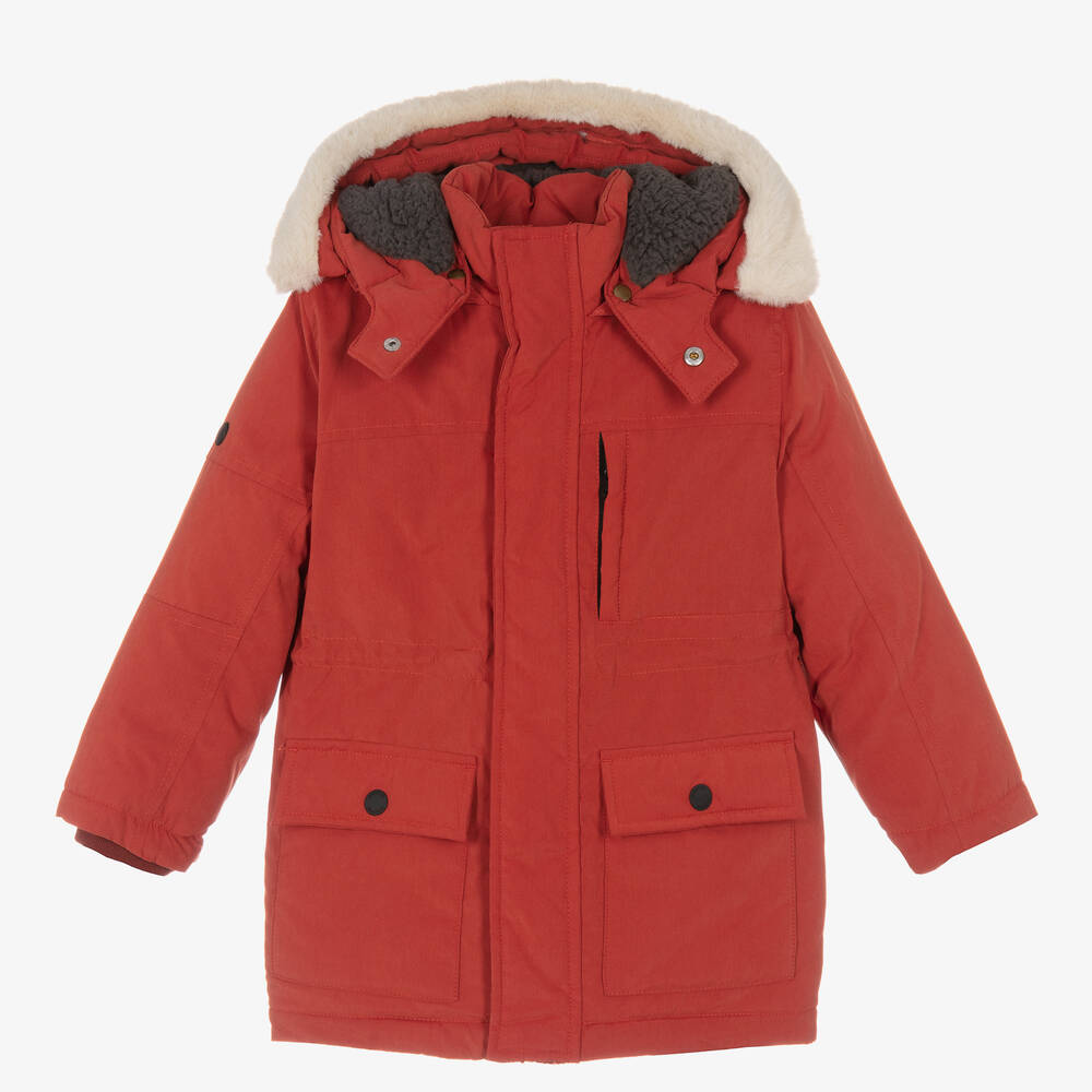 Boys red parka coat cheap