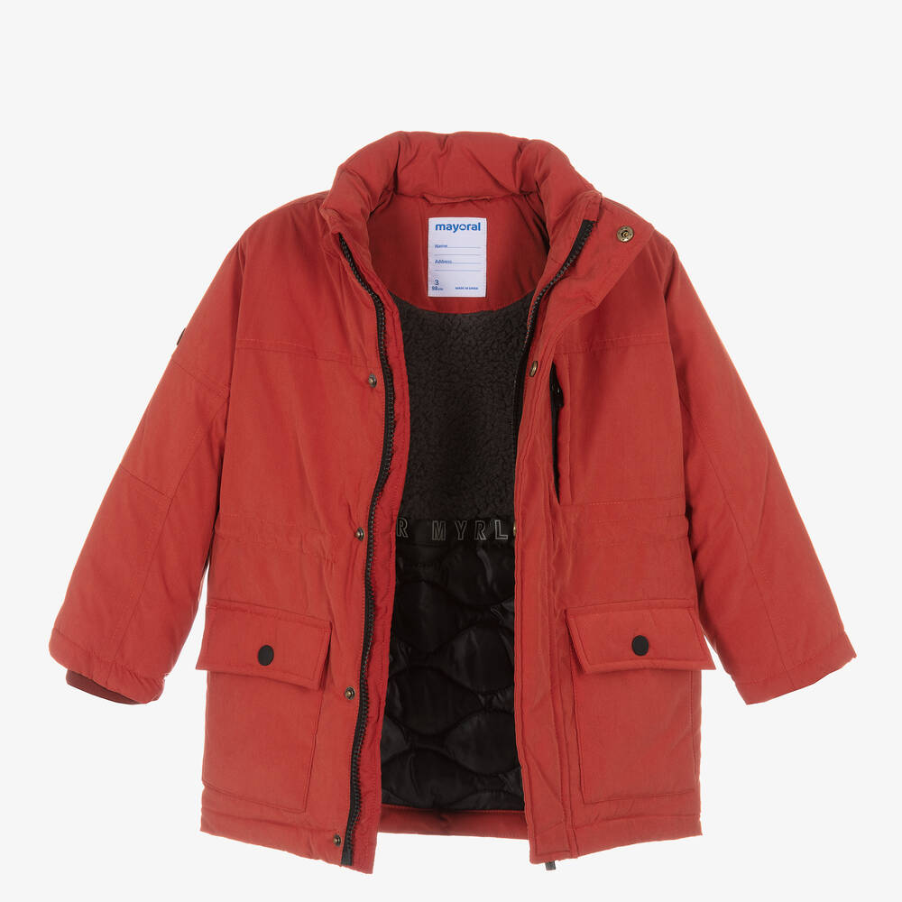 مايورال-Boys Red Hooded Parka | Childrensalon Outlet