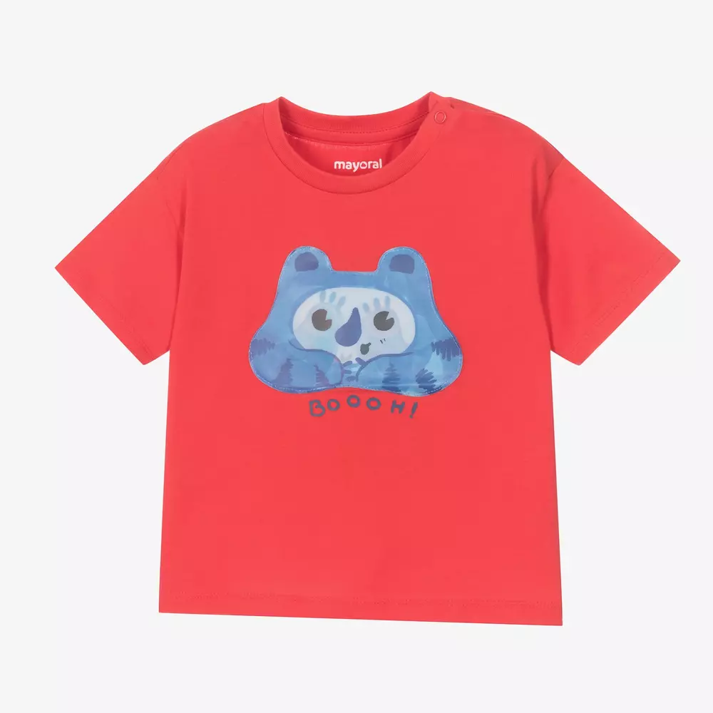 Mayoral-Boys Red Lenticular Print Cotton T-Shirt | Childrensalon Outlet
