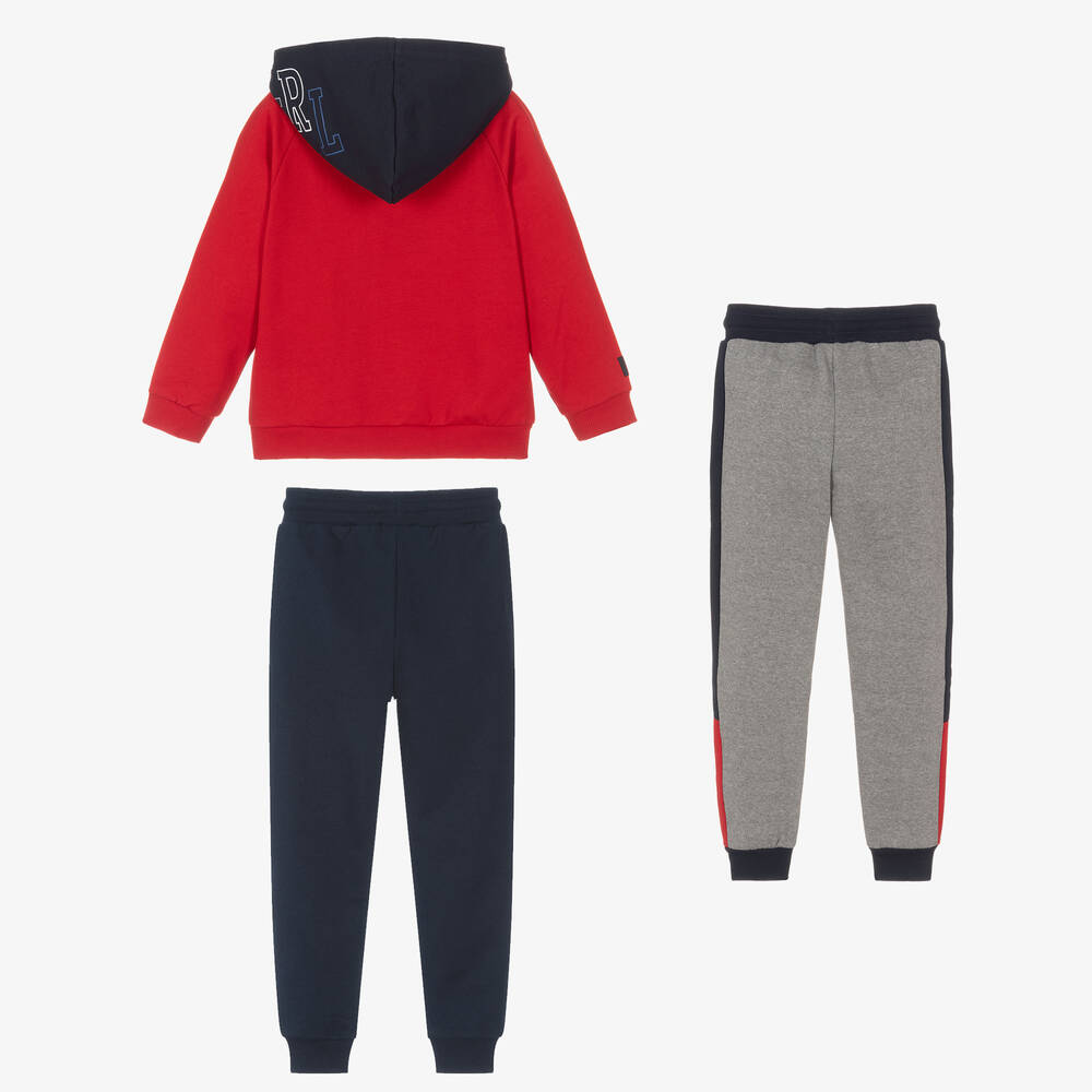 Mayoral Boys Red Navy Blue Tracksuit Set