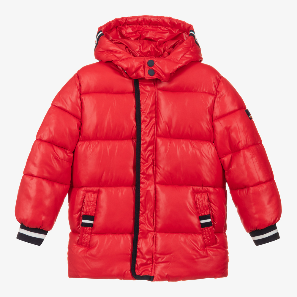 Mayoral - معطف بافر لون أحمر للأولاد | Childrensalon