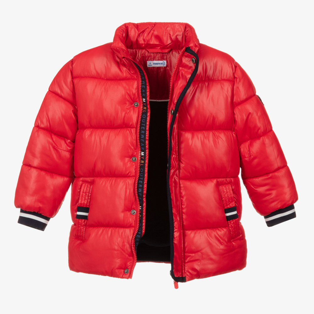 Boys red down jacket online